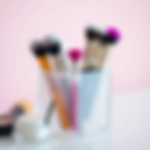 Sleek acrylic brush holder showcasing vibrant makeup brushes