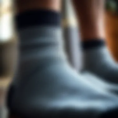 Close-up view of aloe socks showcasing the texture and fabric technology