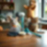 Diverse Cat Hair Catcher Options Various types of cat hair catchers displayed on a table