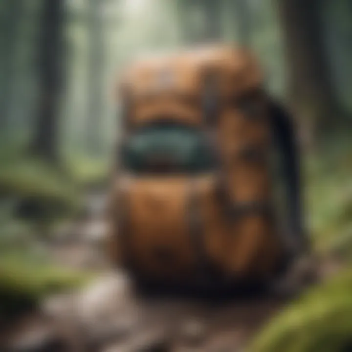 A travel scene featuring a backpack packed with essentials for an adventure.