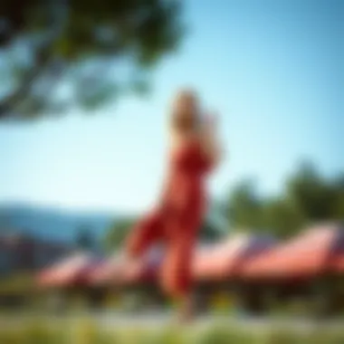 Casual capri jumpsuit suitable for a day at the park