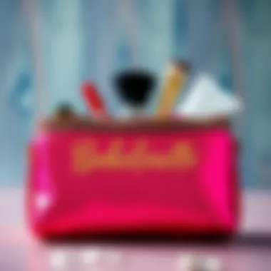 Vibrant and Trendy Bachelorette Makeup Bag Trendy bachelorette makeup bag with vibrant colors and textures