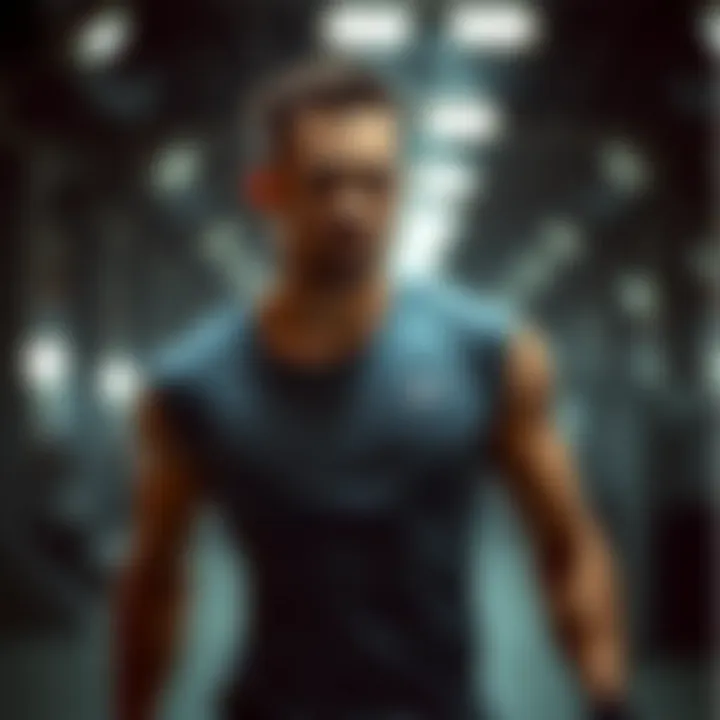 Performance in Active Wear Athletic individual wearing a breathable undershirt during workout