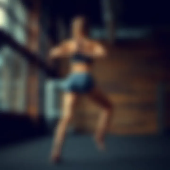 Active individual performing yoga in butt lifting shorts