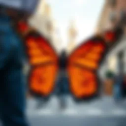 Stylish butterfly jeans showcasing unique design elements