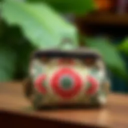 Unique canvas coin purse showcasing intricate patterns