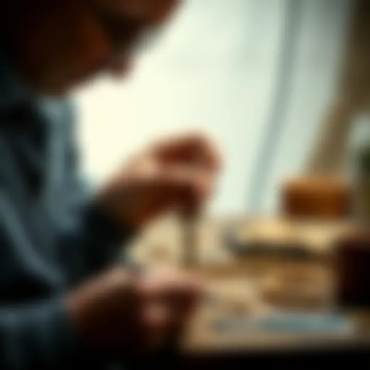 Masterful Jewelry Creation with Clay Beads Artisan crafting intricate jewelry pieces with clay beads