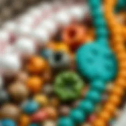 Colorful assortment of clay beads showcasing various textures and finishes