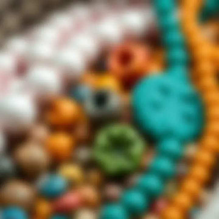 Vibrant Clay Beads Collection Colorful assortment of clay beads showcasing various textures and finishes