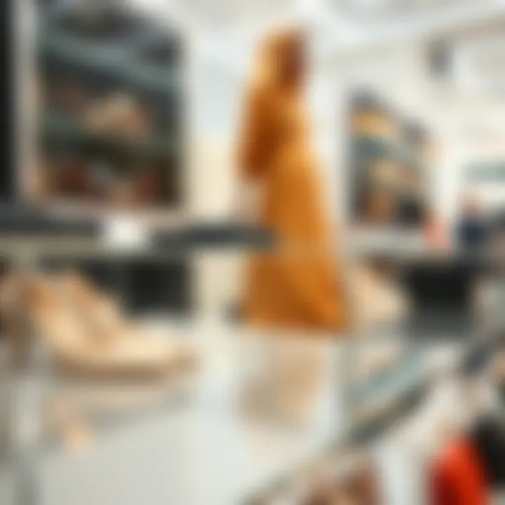 Detailed Look at Clear Acrylic Shelf Design in Fashion Close-up of clear acrylic shelf design elements in fashion context