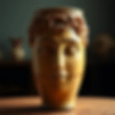 A close-up of a half face vase, emphasizing its unique features and artistic allure