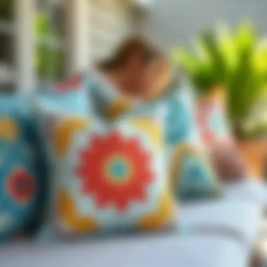 Vibrant Patterns of Coastal Outdoor Pillow Covers Colorful patterns of coastal outdoor pillow covers