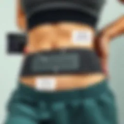 Detailed view of sweat belt design with highlighted features