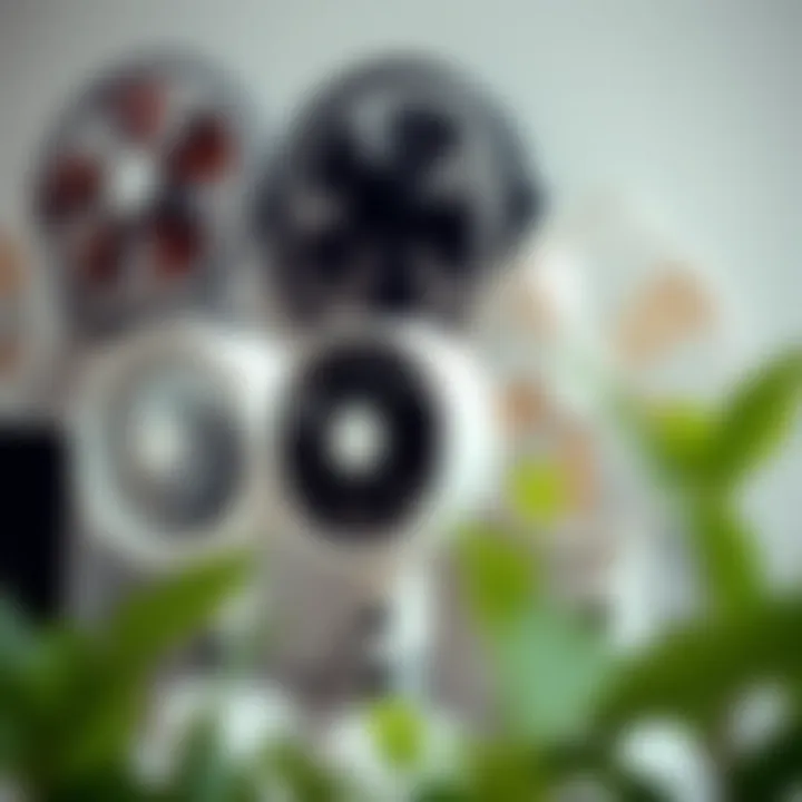 Diverse Designs of Battery-Operated Mist Fans Different designs of battery-operated mist fans displayed together