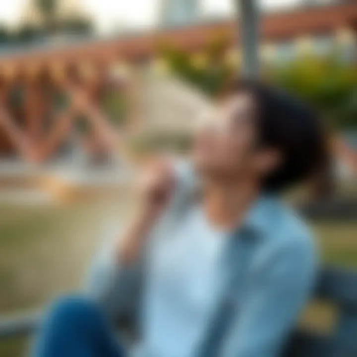 Enhancing Outdoor Comfort with Portable Mist Fans User enjoying the comfort provided by a portable mist fan outdoors