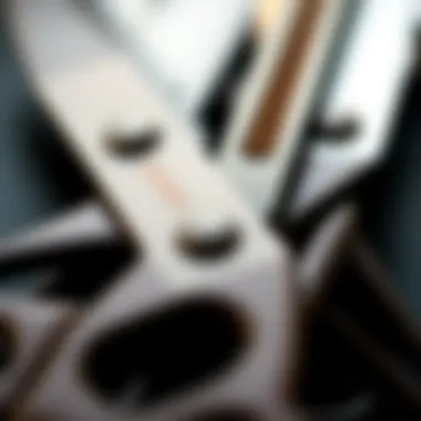 Material Quality of Scissors Blades Close-up of scissors blades showcasing material quality
