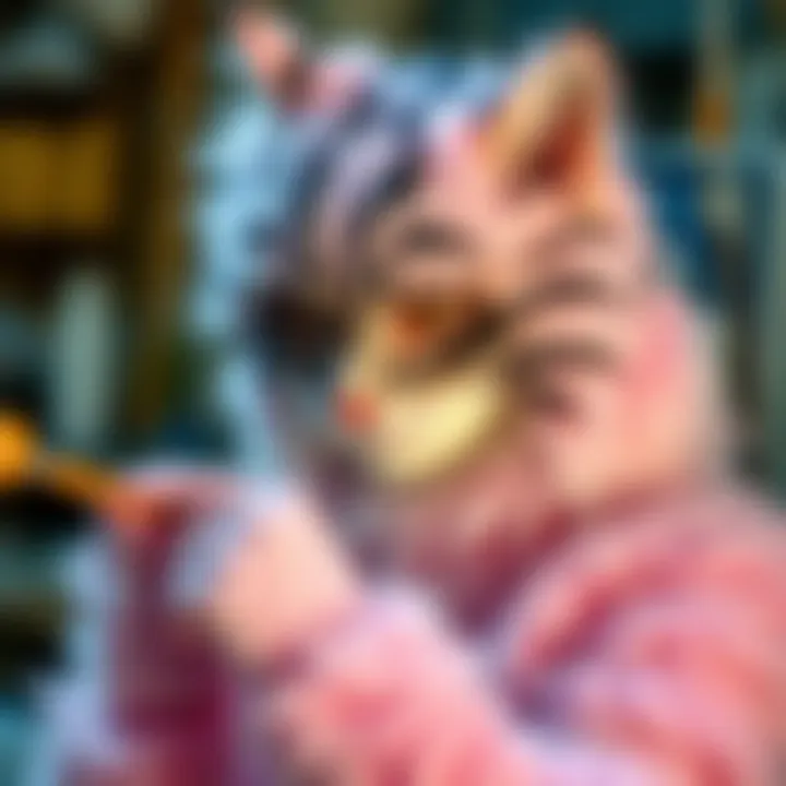 Creative Techniques in Costume Crafting Artist meticulously crafting a feline persona, highlighting the creative techniques involved in costume making