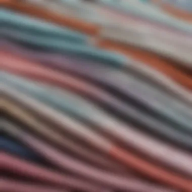 Diverse Fabric Selections for Custom Shirts A close-up of various unique fabrics used for custom shirt making