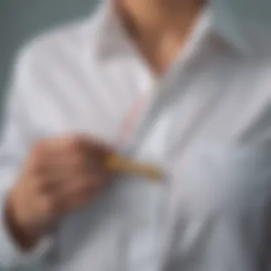 Achieving the Ideal Fit A measuring tape laid across a perfectly tailored shirt