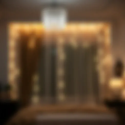 Elegant curtain lights enhancing bedroom decor