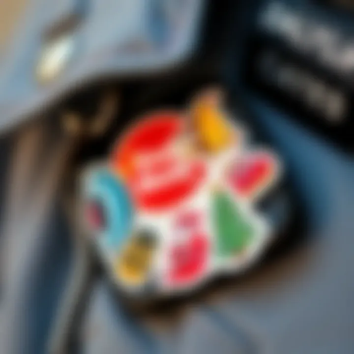 Creative arrangement of Dailylike stickers on a fashion accessory