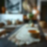 Elegant coffee table runner on a modern table