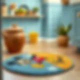 Colorful Disney themed kitchen mat enhancing kitchen aesthetics