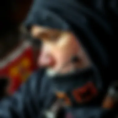 Close-up of a biker doo rag made from high-quality fabric