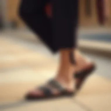 A well-styled outfit featuring double buckle sandals, demonstrating versatility