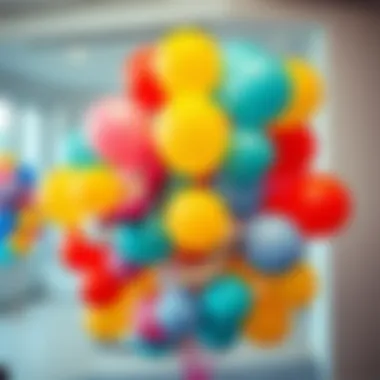 Colorful balloon arrangement with high heels motif