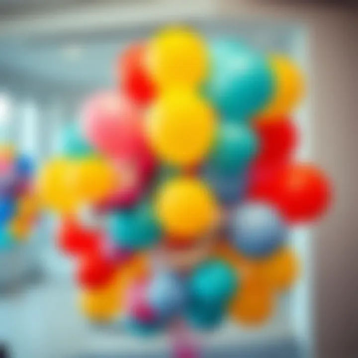 Colorful balloon arrangement with high heels motif