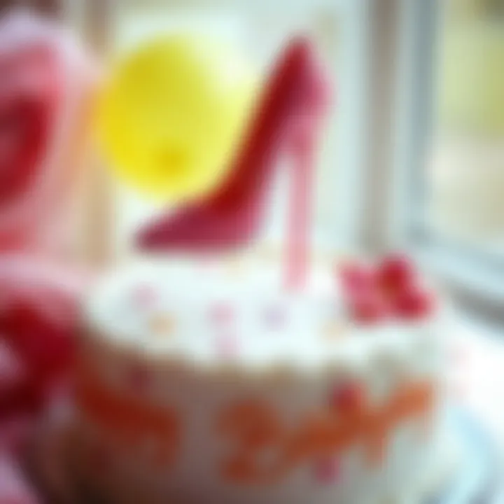 DIY high heel cake topper for birthday celebration