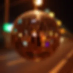 Glistening disco ball reflecting light