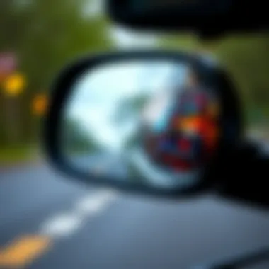 Adorning the Journey Rearview mirror adorned with a disco ball