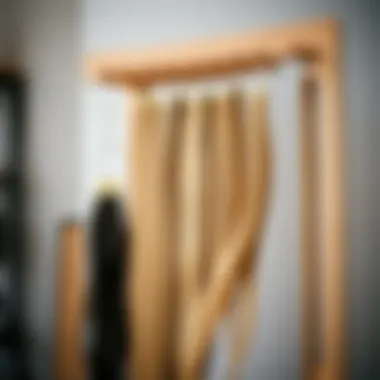 Durable Wooden Hair Extension Rack Durable wooden hair extension rack showcasing organization