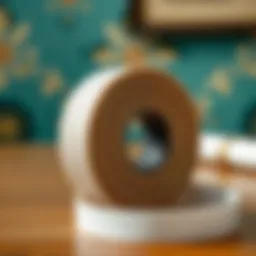 A roll of strapless dress tape displayed on a stylish background