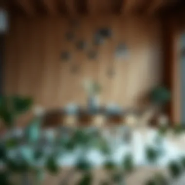 Eucalyptus in Minimalist Dining Design Eucalyptus branches integrated into a minimalist dining setup