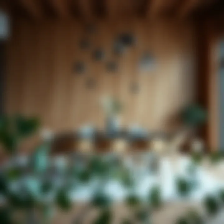 Eucalyptus in Minimalist Dining Design Eucalyptus branches integrated into a minimalist dining setup