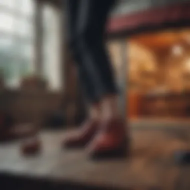 Styling Hut Moc Shoes A fashion enthusiast styling hut moc shoes in a contemporary setting.
