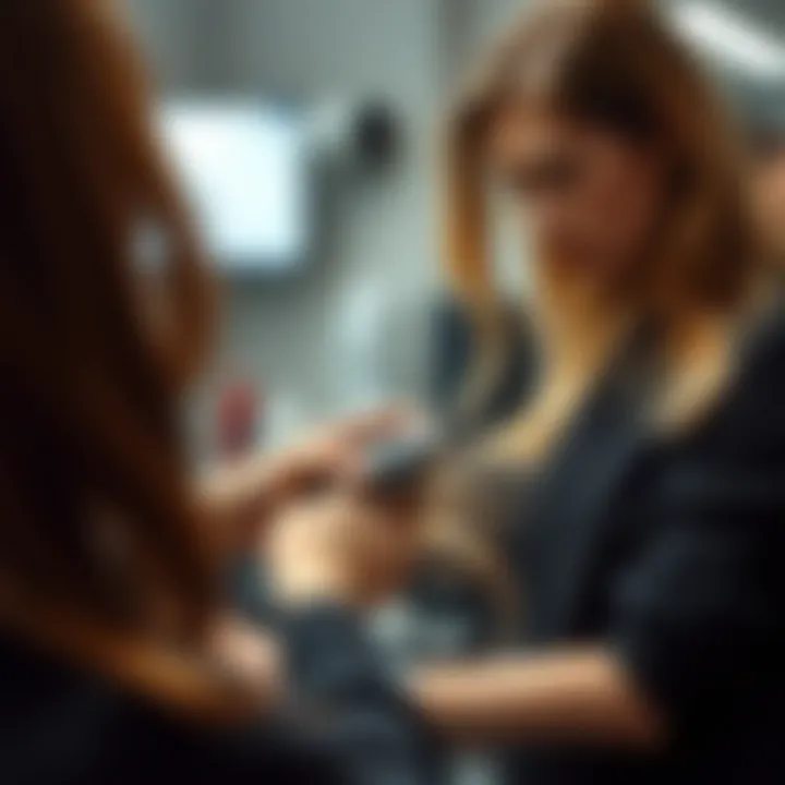 Expert Techniques for Effective Hair Trimming Expert demonstrating hair trimming technique for split ends