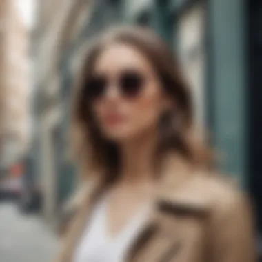 Urban Elegance with Acrylic Frame Sunglasses Acrylic frame sunglasses displayed in a chic urban setting