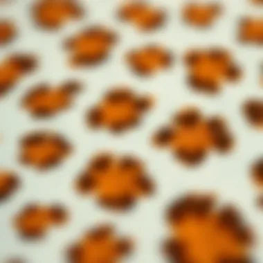 Close-up of white cheetah print texture with vibrant colors