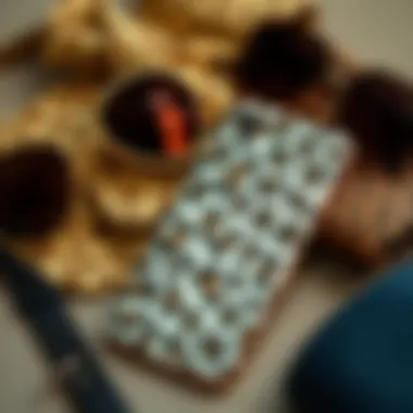 Trendy phone case displayed with stylish accessories