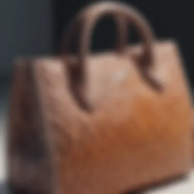 Innovative Materials in Fashion Close-up of innovative materials used in bag season fashion