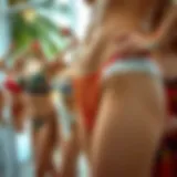 Diverse Designs of Bikini Thongs A stunning array of bikini thongs showcasing various designs and colors