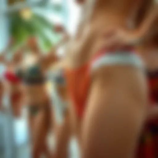 Diverse Designs of Bikini Thongs A stunning array of bikini thongs showcasing various designs and colors