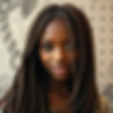 Seamless Crochet Hair Integration Close-up view of crochet hair blending seamlessly with braids