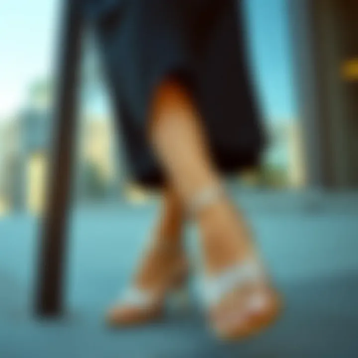 Chic Styling with Clear Ankle Strap Sandals Fashionable outfit paired with clear ankle strap sandals