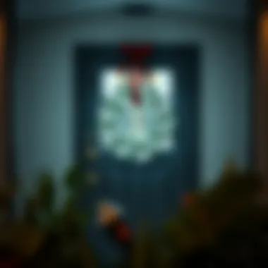 Modern Style Clear Door Wreath Hanger Stylish clear door wreath hanger in a modern entrance setting