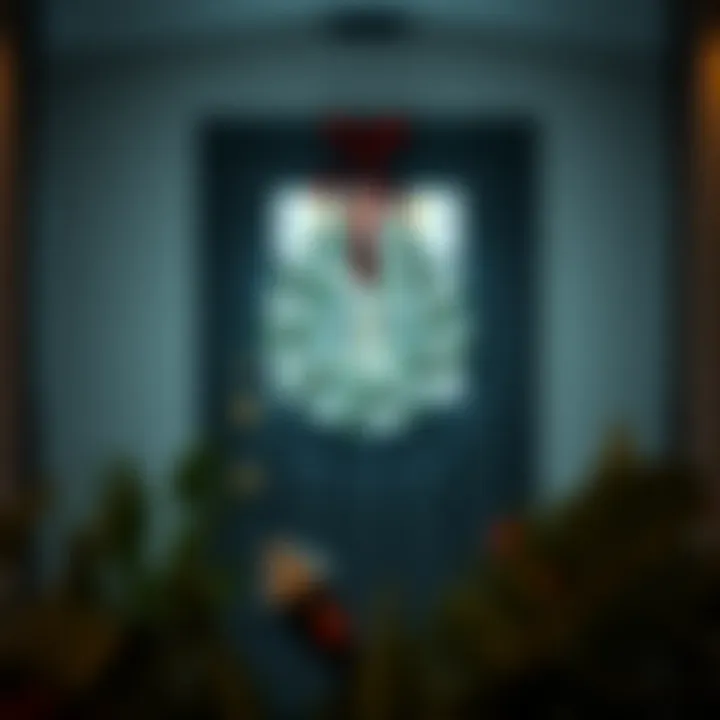 Modern Style Clear Door Wreath Hanger Stylish clear door wreath hanger in a modern entrance setting